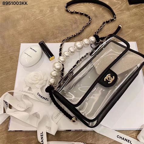 chanel classic pearl bag|chanel clear tote bag.